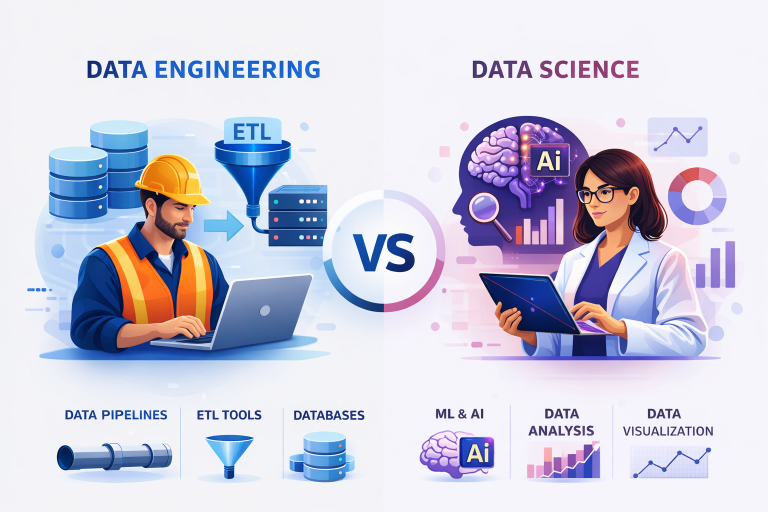 Read more about the article Data Engineering vs Data Science: Key Differences Explained